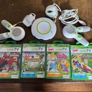 LeapTv Game Console + 4 Games